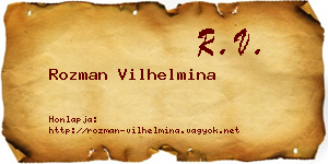 Rozman Vilhelmina névjegykártya